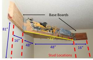Useful measurements for mounting a hangboard.